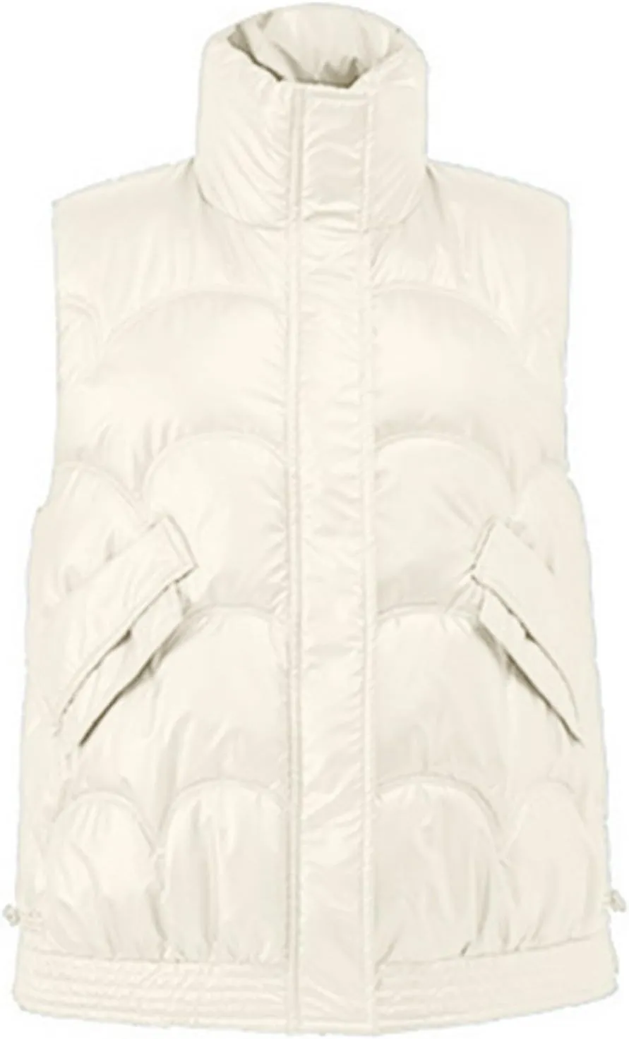 Womens Quilted Vest Lightweight Down Vests Stand Collar Padded Outwear Pockets Trendy Fashion Sleeveless Puffer Jackets