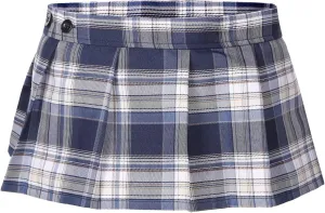 YiZYiF Women's Plaid Schoolgirl Short Skirt Bodycon Club Lingerie Pleated Mini Dress